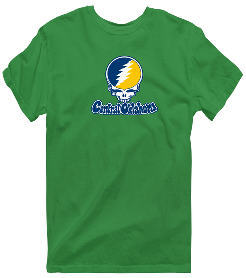 Central Oklahoma Stealie Premium Unisex T-Shirt — Design: Central Oklahoma University of — Irish Green