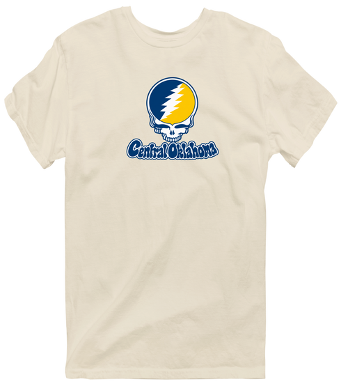 Central Oklahoma Stealie Premium Unisex T-Shirt — Design: Central Oklahoma University of — Sand