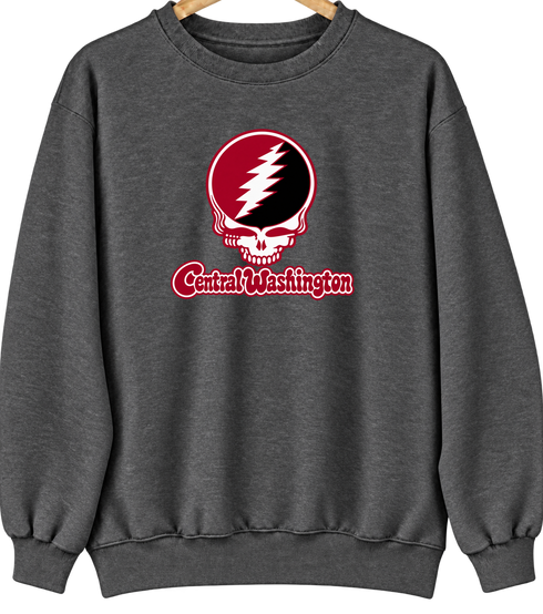 Central Washington Stealie Premium Unisex Crewneck — Design: Central Washington University — Dark Heather