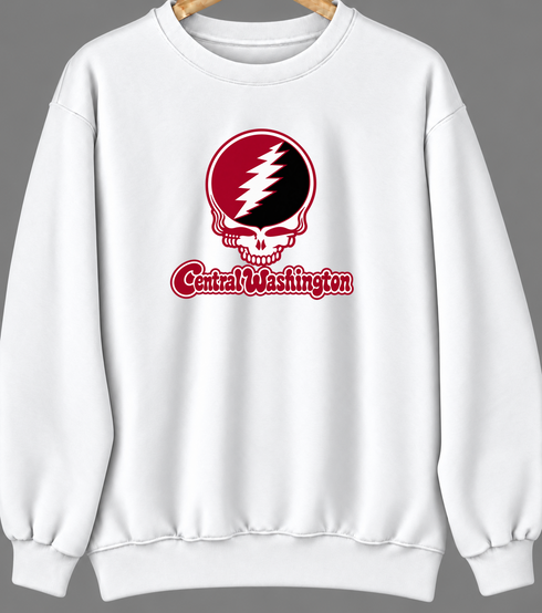 Central Washington Stealie Premium Unisex Crewneck — Design: Central Washington University — White