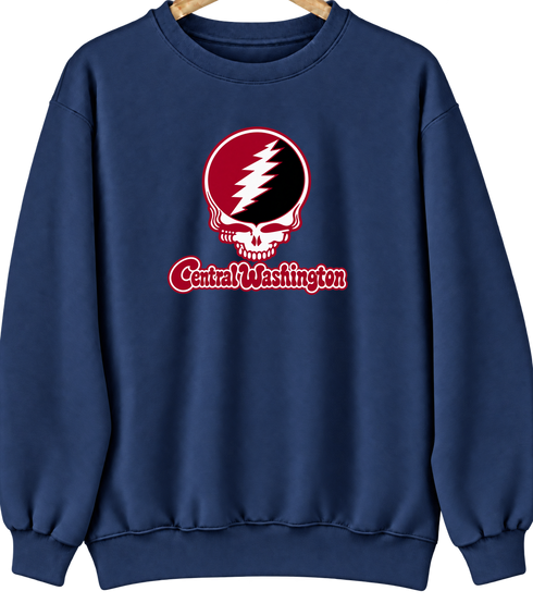 Central Washington Stealie Premium Unisex Crewneck — Design: Central Washington University — Navy