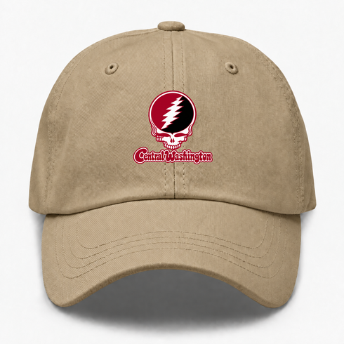 Central Washington Stealie Premium Unisex Dad Hat — Design: Central Washington University — Khaki