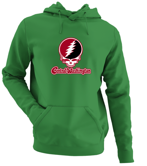 Central Washington Stealie Premium Unisex Hoodie — Design: Central Washington University — Irish Green