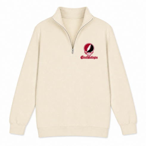 Central Washington Stealie Premium Unisex Quarter-Zip — Design: Central Washington University — Sand