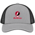 Central Washington Stealie Premium Unisex Trucker Cap — Design: Central Washington University — Heather Grey/Black