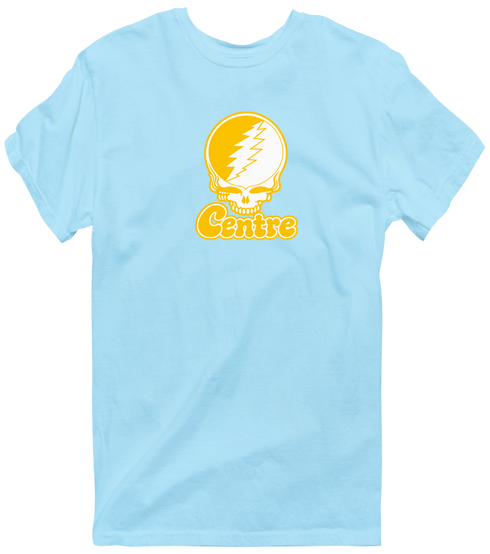 Centre Stealie Premium Unisex T-Shirt — Design: Centre College — Light Blue