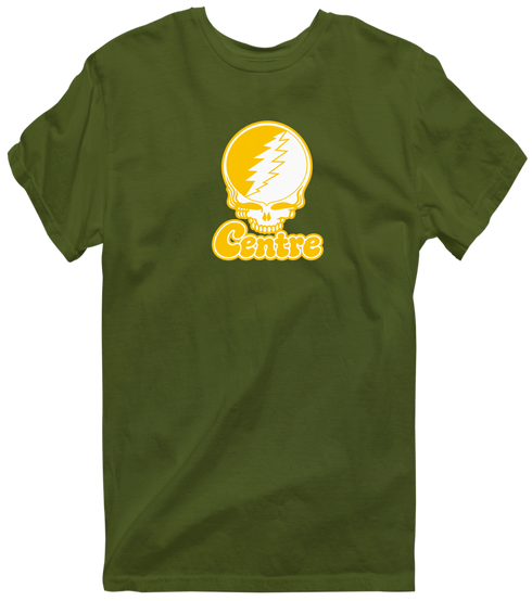 Centre Stealie Premium Unisex T-Shirt — Design: Centre College — Military Green