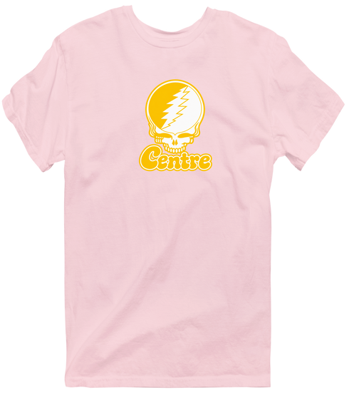 Centre Stealie Premium Unisex T-Shirt — Design: Centre College — Light Pink