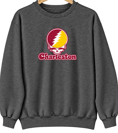 Charleston Stealie Premium Unisex Crewneck — Design: Charleston University of — Dark Heather