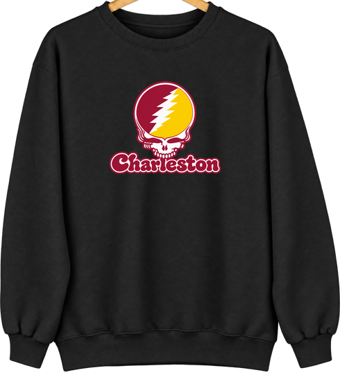 Charleston Stealie Premium Unisex Crewneck — Design: Charleston University of — Black