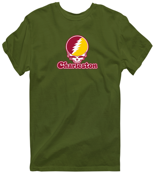 Charleston Stealie Premium Unisex T-Shirt — Design: Charleston University of — Military Green
