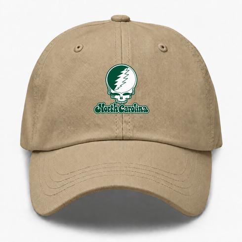 Charlotte Stealie Premium Unisex Dad Hat — Design: North Carolina University of Charlotte — Khaki