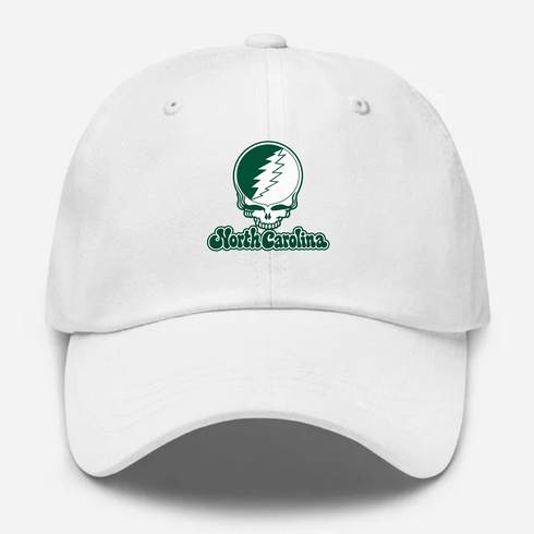 Charlotte Stealie Premium Unisex Dad Hat — Design: North Carolina University of Charlotte — White