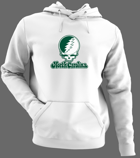 Charlotte Stealie Premium Unisex Hoodie — Design: North Carolina University of Charlotte — White/Grey
