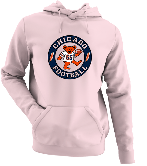 Chicago Football Dancing Bear Premium Hoodie — Chicago Bears — Light Pink