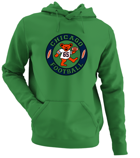 Chicago Football Dancing Bear Premium Hoodie — Chicago Bears — Irish Green