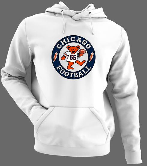 Chicago Football Dancing Bear Premium Hoodie — Chicago Bears — White