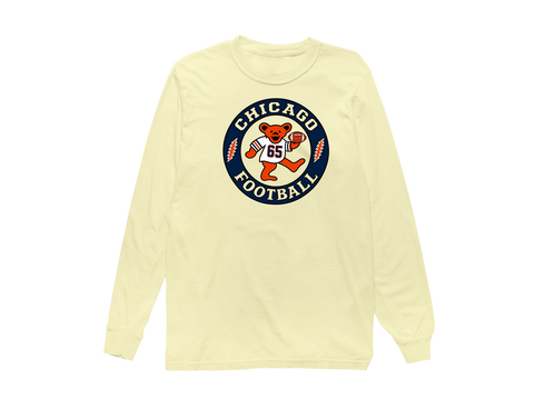 Chicago Football Dancing Bear Premium Long-Sleeve — Chicago Bears — Butter