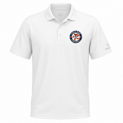 Chicago Football Dancing Bear Premium Polo — Chicago Bears — White