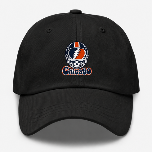 Chicago Helmet Stealie Premium Unisex Dad Hat — Chicago Bears — Black