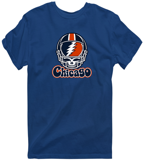 Chicago Helmet Stealie Premium Unisex T-Shirt — Chicago Bears — Navy