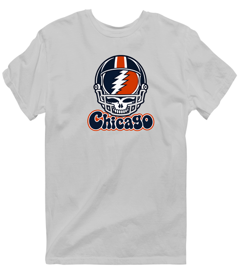 Chicago Helmet Stealie Premium Unisex T-Shirt — Chicago Bears — Sport Grey