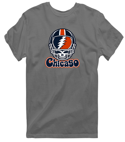 Chicago Helmet Stealie Premium Unisex T-Shirt — Chicago Bears — Charcoal