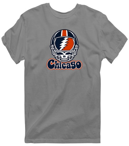 Chicago Helmet Stealie Premium Unisex T-Shirt — Chicago Bears — Dark Heather