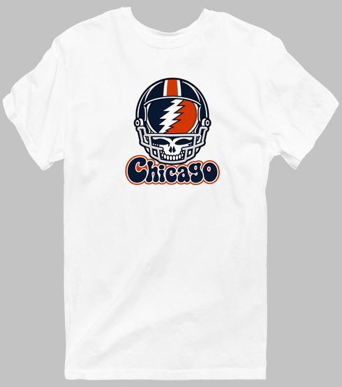 Chicago Helmet Stealie Premium Unisex T-Shirt — Chicago Bears — White