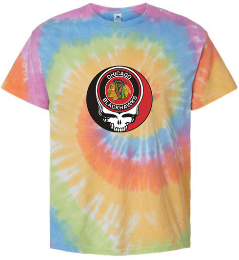 Chicago Blackhawks Stealie Tie-Dye T-Shirt