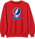 Chicago Baseball Stealie Grateful Dead Crewneck — Chicago Cubs — Red