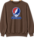 Chicago Baseball Stealie Grateful Dead Crewneck — Chicago Cubs — Brown