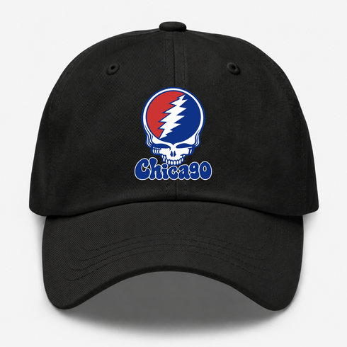 Chicago Baseball Stealie Grateful Dead Dad Hat — Chicago Cubs — Black