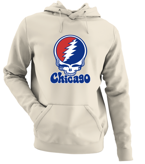 Chicago Baseball Stealie Grateful Dead Hoodie — Chicago Cubs — Sand
