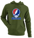 Chicago Baseball Stealie Grateful Dead Hoodie — Chicago Cubs — Military Green