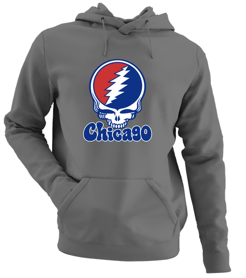 Chicago Baseball Stealie Grateful Dead Hoodie — Chicago Cubs — Charcoal