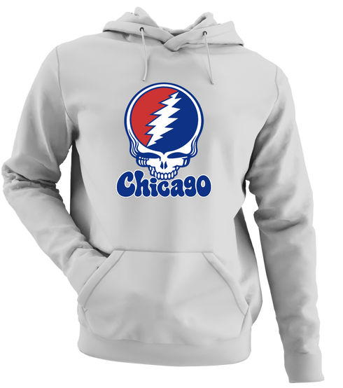 Chicago Baseball Stealie Grateful Dead Hoodie — Chicago Cubs — Sport Grey