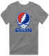 Chicago Baseball Stealie Grateful Dead T-Shirt — Chicago Cubs — Dark Heather
