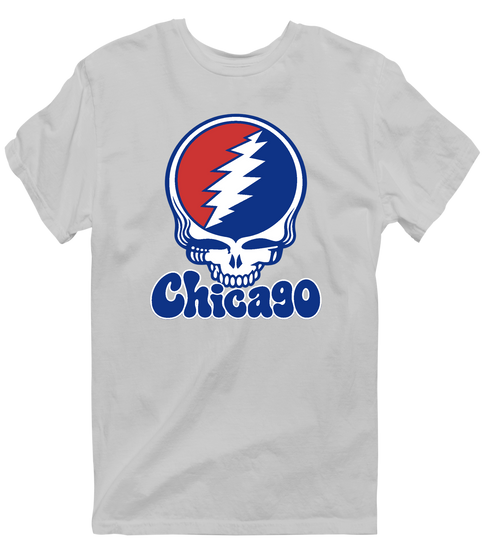 Chicago Baseball Stealie Grateful Dead T-Shirt — Chicago Cubs — Sport Grey