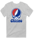 Chicago Baseball Stealie Grateful Dead T-Shirt — Chicago Cubs — Sport Grey