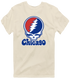 Chicago Baseball Stealie Grateful Dead T-Shirt — Chicago Cubs — Sand