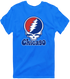 Chicago Baseball Stealie Grateful Dead T-Shirt — Chicago Cubs — Royal