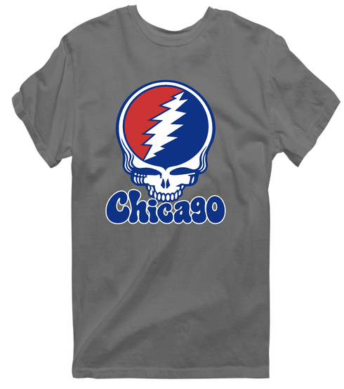Chicago Baseball Stealie Grateful Dead T-Shirt — Chicago Cubs — Charcoal