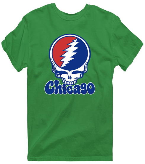 Chicago Baseball Stealie Grateful Dead T-Shirt — Chicago Cubs — Irish Green