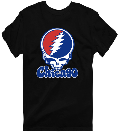 Chicago Baseball Stealie Grateful Dead T-Shirt — Chicago Cubs — Black