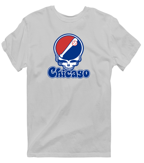 Chicago Baseball Stealie Grateful Dead T-Shirt — Chicago Cubs — Sport Grey