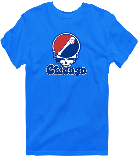 Chicago Baseball Stealie Grateful Dead T-Shirt — Chicago Cubs — Royal