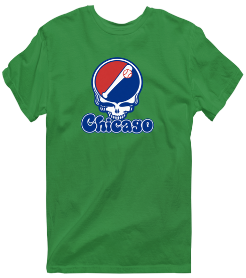 Chicago Baseball Stealie Grateful Dead T-Shirt — Chicago Cubs — Irish Green