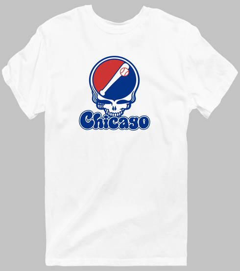 Chicago Baseball Stealie Grateful Dead T-Shirt — Chicago Cubs — White