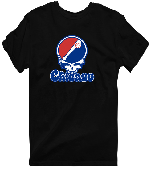 Chicago Baseball Stealie Grateful Dead T-Shirt — Chicago Cubs — Black